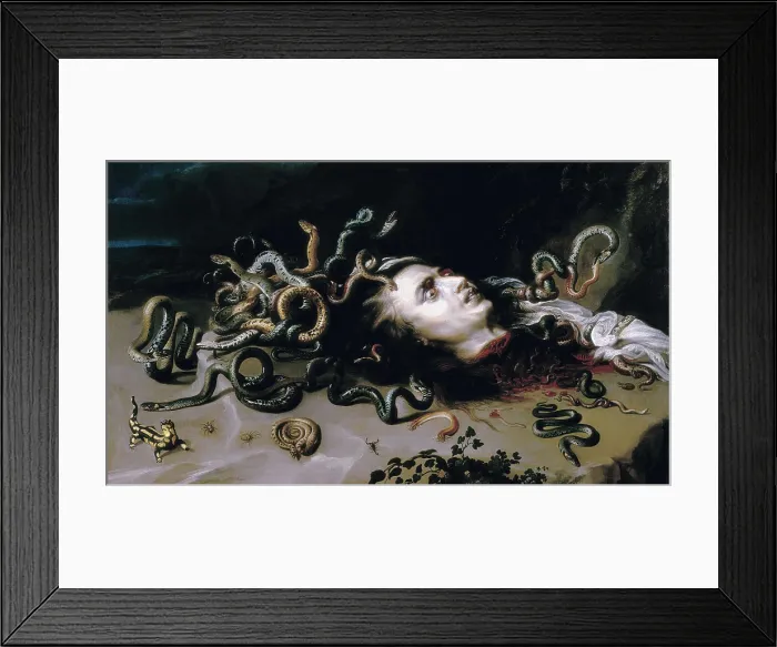 Framed Print : RUBENS, Peter Paul (1577-1640). Head of Medusa. 1618. Baroque art. ; Flemish art. Oil on canvas. AUSTRIA. Vienna. Kunsthistorisches Museum Vienna (Museum of Art History)