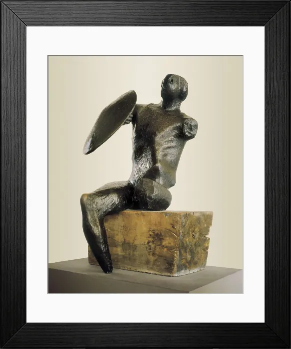 Framed Print : MOORE, Henry (1898-1986). Warrior with a Shield. ca. 1952. Work located in the Moore Danowski Trust (England). Sculpture on bronze. UNITED STATES OF AMERICA. Washington Framed Print : MOORE, Henry (1898-1986). Warrior with a Shield. ca. 1952. Work located in the Moore Danowski Trust (England). Sculpture on bronze. UNITED STATES OF AMERICA. Washington