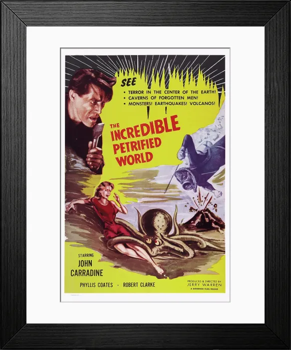 Framed Print : THE INCREDIBLE PETRIFIED WORLD, poster, 1957 Framed Print : THE INCREDIBLE PETRIFIED WORLD, poster, 1957