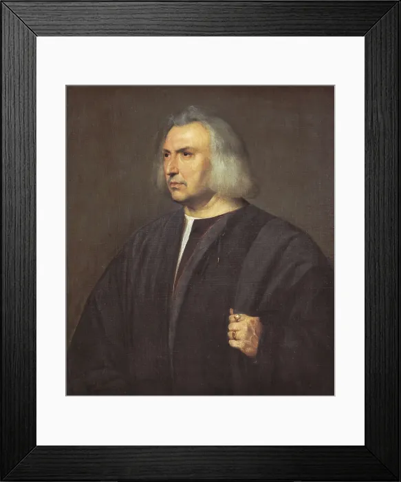 Framed Print : TTITIA, Tiziano Vecello, also called (1490-1576). Portrait of Doctor of Parma. 1515 - 1520. Renaissance art. Cinquecento. Venetian school. Oil on canvas. AUSTRIA. Vienna
