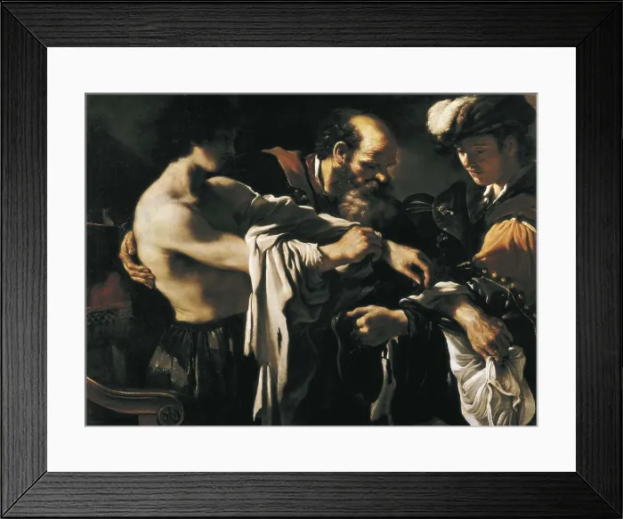 Framed Print : Guercino, Giovanni Francesco Barbieri, called Il (1591-1666). The Return of the Prodigal Son (Il ritorno del figliol prodigo). 1619. Baroque art. Oil on canvas. AUSTRIA. Vienna