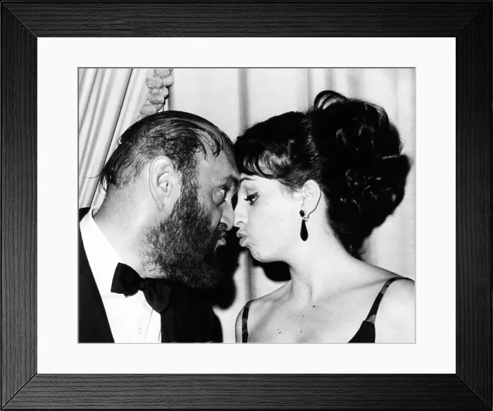 Framed Print : Tony award winners Zero Mostel and Liza Minnelli congratulate each other at Tony Awards. June 14, 1965