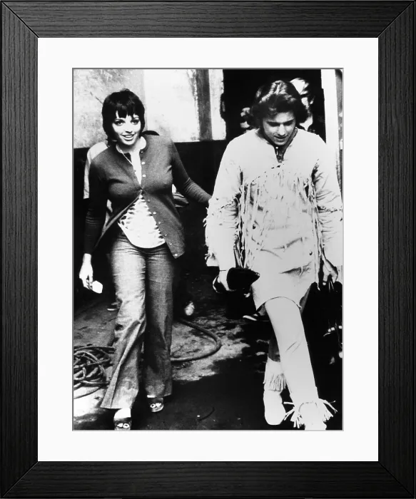 Framed Print : Liza Minnelli and Desi Arnaz Jr. together in Tokyo, June 8, 1972. Desi was filming a musical comedy called MARCO