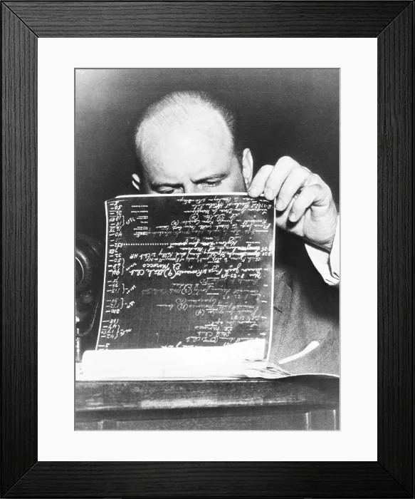 Framed Print : Johnny Meyer, Howard Hughes Public Relations man, studied copies of his huge expense account. Aug. 2, 1947