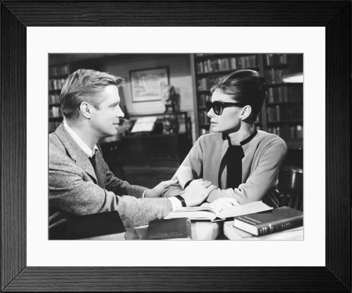 Framed Print : BREAKFAST AT TIFFANY'S, from left: George Peppard, Audrey Hepburn, 1961