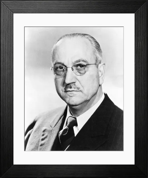 Framed Print : Dr. Carl A. Menninger. Ca. 1953. He was psychiatrist and a member of the family of psychiatrists that founded the Menninger Clinic in Topeka, Kansas. (CSU_2015_11_1629)