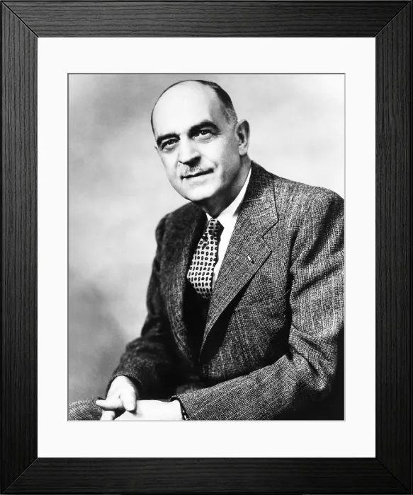Framed Print : William Claire Menninger, President and Co-founder of the famed psychiatric clinic. 1956. His classification of mental disorders greatly influenced psychiatry. (CSU_2015_11_1630)
