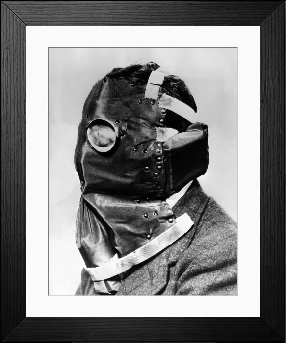 Framed Print : French military gas mask designed to protect ears. June 1937. (CSU_ALPHA_1534) CSU Archives / Everett Collection