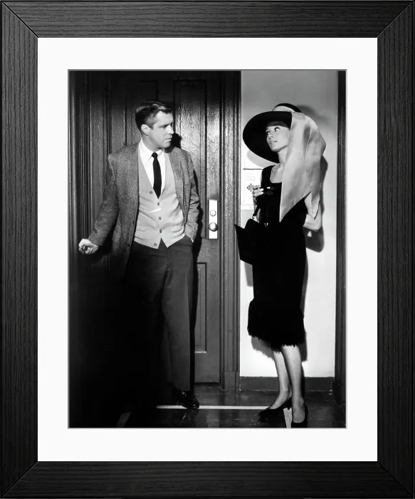 Framed Print : BREAKFAST AT TIFFANY'S, George Peppard, Audrey Hepburn, 1961