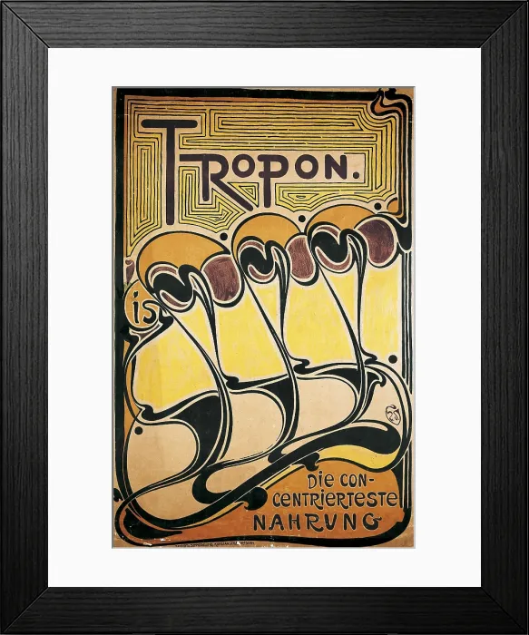 Framed Print : VELDE, Henri van de (1863-1957). Tropon. Die concentrierteste Nahrung. 1898. Poster advertising the firm Tropon. Art Nouveau. Litography. Private Collection Framed Print : VELDE, Henri van de (1863-1957). Tropon. Die concentrierteste Nahrung. 1898. Poster advertising the firm Tropon. Art Nouveau. Litography. Private Collection
