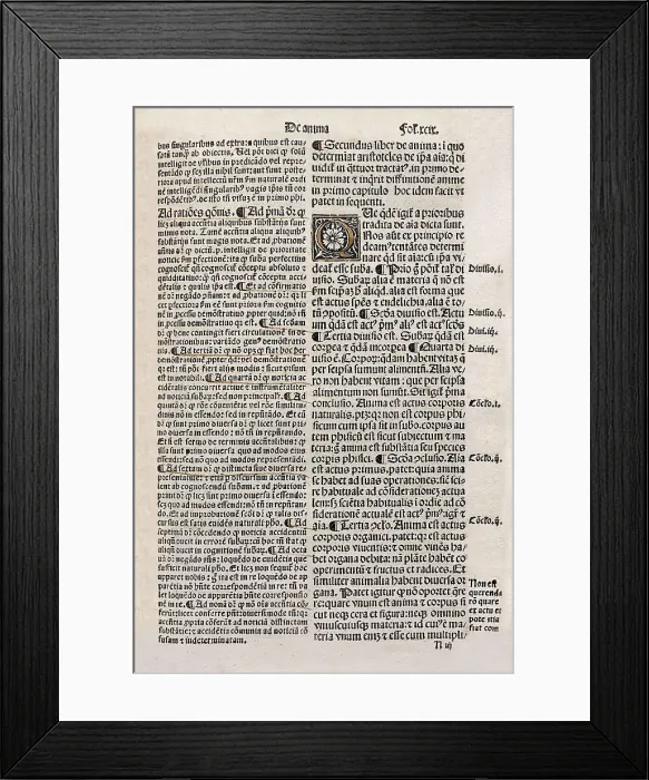 Framed Print : ARISTOTLE (384-332 BC). 'De Anima'. 1st book. Edition in Latin (1502). AISA / Everett Collection**US SALES ONLY**