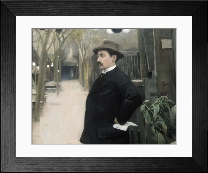 Framed Print : RUSIOL i PRATS, Sainttiago (1861-1931). Portrait of Miguel Utrillo. ca. 1891. Upper Dtail. Portrait executed during his stay in Paris. Modernism. Oil on canvas. SPAIN. Barcelona