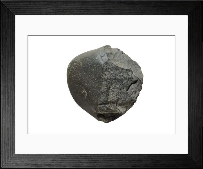 Framed Print : Chopper on pebble. Lower Paleolithic. SPAIN. Barcelona. Archaeology Museum of Catalonia. Proc: SPAIN. CATALONIA. Torroella de Montgr. Cau del Duc Framed Print : Chopper on pebble. Lower Paleolithic. SPAIN. Barcelona. Archaeology Museum of Catalonia. Proc: SPAIN. CATALONIA. Torroella de Montgr. Cau del Duc