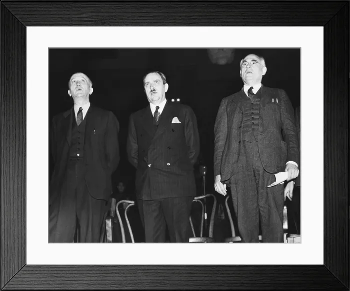 Framed Print : Communist Party of USA leadership in 1940: L-R: Benjamin Foster, Earl Browder, and Robert Minor. Ca. Jan. 1940. (CSU_2015_8_469)