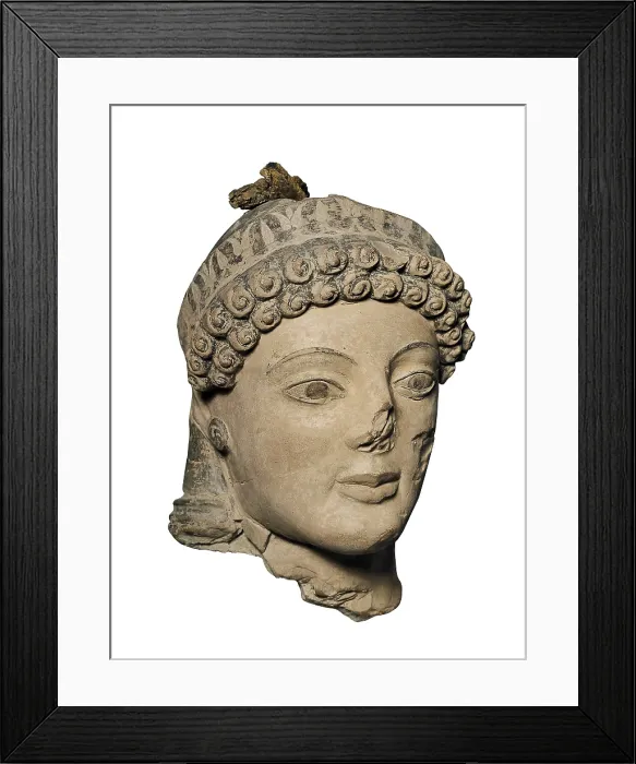 Framed Print : Athena. ca. 490 BC. Polychromatic terracotta. Archaic Greek art. Sculpture. GREECE. Olympia. Archaeological Museum of Olympia. AISA / Everett Collection**US SALES ONLY**
