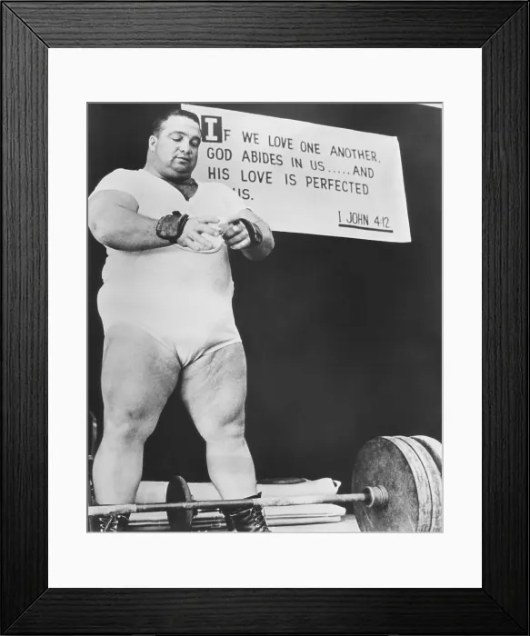 Framed Print : Paul Anderson, performed at weight lifting and strength exhibitions. He gave up his amateur status by accepting money for these performances. Ca. 1969. (CSU_2015_11_1201)