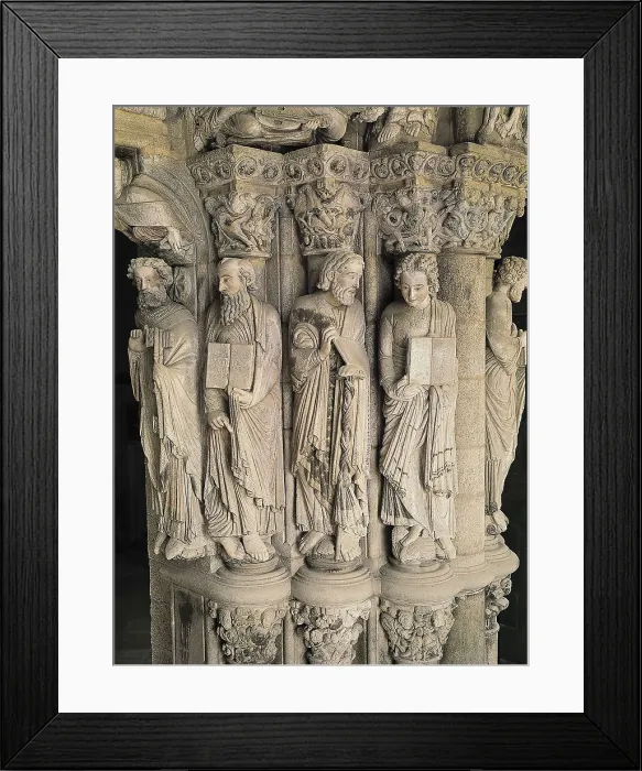Framed Print : MATEO, Maestro (1161-1217). Santiago de Compostela Cathedral. Portico da Gloria. 1168-1188. SPAIN. Santiago de Compostela. Cathedral of Santiago de Compostela