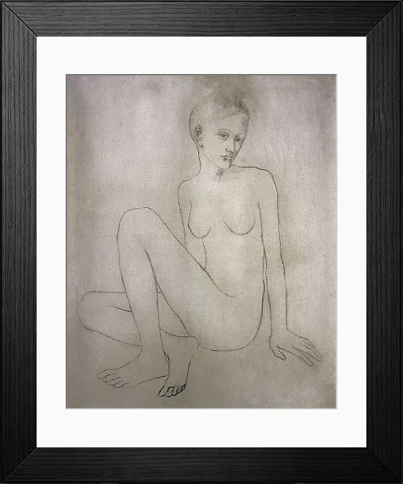 Framed Print : Picasso, Pablo (1881-1973). Nude woman. 1904. Charcoal on canvas. Drawing. FRANCE. Mougins. Jacqueline Picasso Collection. AISA / Everett Collection**US SALES ONLY**