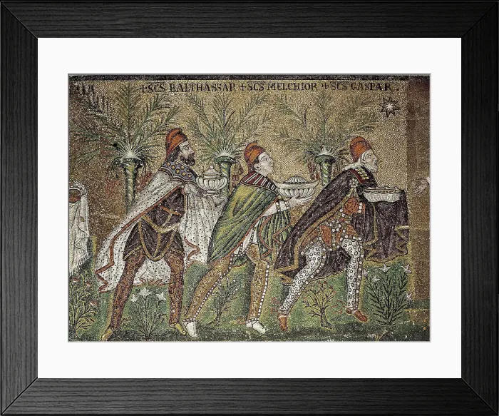 Framed Print : Adoration of the Kings. 6th c. ITALY. Ravenna. San Apollinare Nuovo. Early Byzantine art. Mosaic. AISA / Everett Collection**US SALES ONLY**