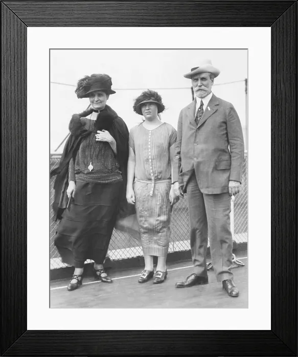 Framed Print : Secretary of State Charles Evans Hughes leaving for Europe on July 12, 1924