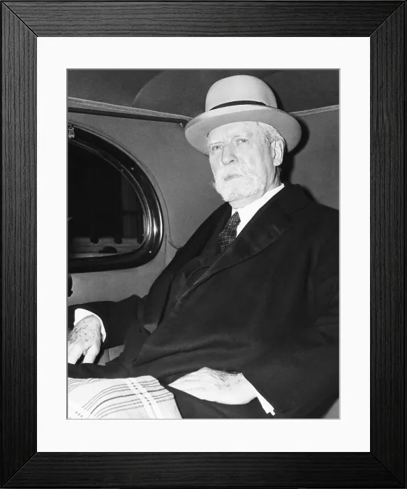 Framed Print : Chief Justice Charles Evans Hughes leaving for the opening of the 1939-40 Supreme Court. Oct. 2, 1939. He would resign at the end of the session in June 1940. (CSU_2015_11_1211)