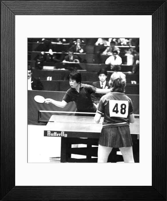 Framed Print : Lin Hui-Ching of Communist China at the 31st World Table Tennis Championships in Nagoya, Japan. April 7, 1971 Framed Print : Lin Hui-Ching of Communist China at the 31st World Table Tennis Championships in Nagoya, Japan. April 7, 1971