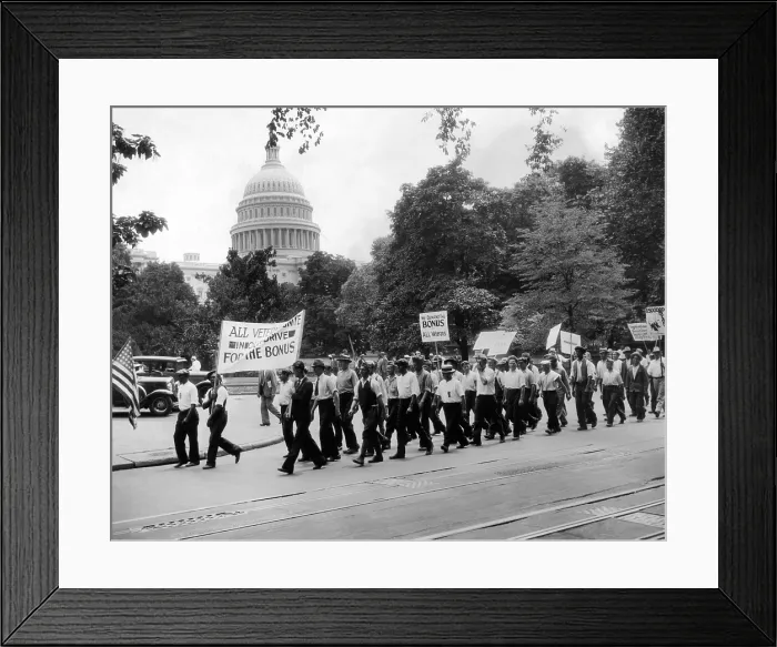 Framed Print : Bonus Army parade in Washington DC. Members of The Rank and File Group march on July 15, 1932. (CSU_ALPHA_1774) CSU Archives / Everett Collection Framed Print : Bonus Army parade in Washington DC. Members of The Rank and File Group march on July 15, 1932. (CSU_ALPHA_1774) CSU Archives / Everett Collection