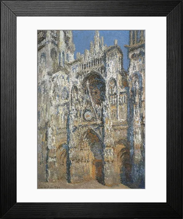Framed Print : MONET, Claude (1840-1926). Rouen Cathedral, the Portal and the Tower of Saint-Romain, Morning Effect, Harmony in White. 1893. Harmony in white. Impressionism. Oil on canvas