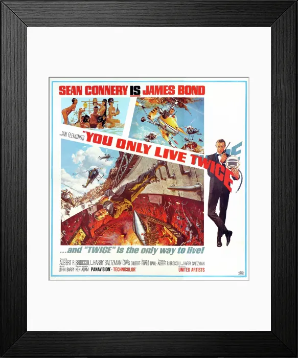 Framed Print : YOU ONLY LIVE TWICE, US poster art, Sean Connery, 1967 Framed Print : YOU ONLY LIVE TWICE, US poster art, Sean Connery, 1967