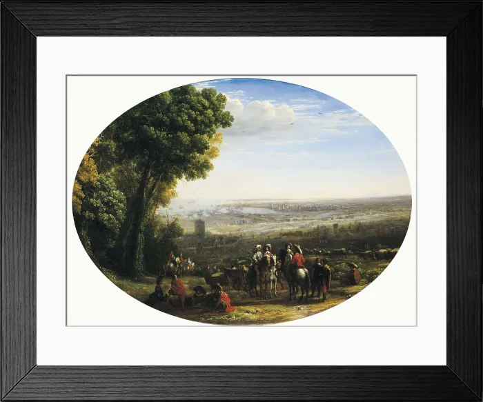 Framed Print : Claude Lorrain (1600-1682). The Siege of La Rochelle by Louis XIII, the 8th October 1628. 1630s. Oval painting. Oil on canvas. FRANCE. Paris. Louvre Museum Framed Print : Claude Lorrain (1600-1682). The Siege of La Rochelle by Louis XIII, the 8th October 1628. 1630s. Oval painting. Oil on canvas. FRANCE. Paris. Louvre Museum
