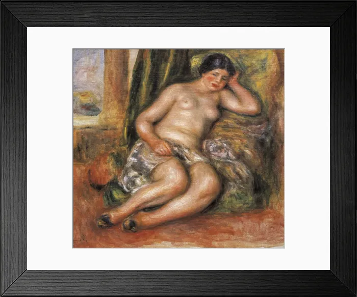 Framed Print : RENOIR, Pierre-Auguste (1841-1919). Sleeping Odalisque, or Odalisque in Turkish Slippers. 1915-1917. Impressionism. Oil on canvas. FRANCE. Paris. Muse d'Orsay (Orsay Museum)