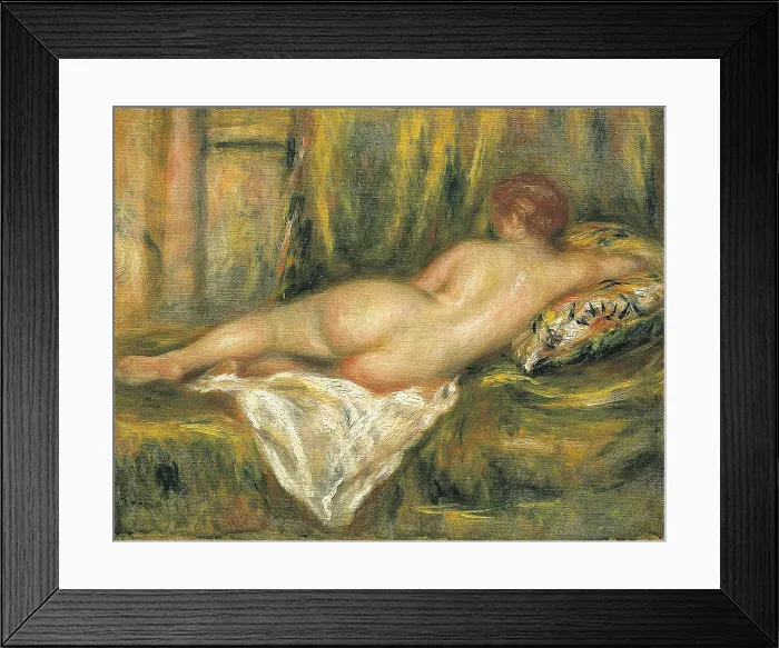 Framed Print : RENOIR, Pierre-Auguste (1841-1919). Reclining Nude from the Back, Rest after the Bath. ca. 1909. Impressionism. Oil on canvas. FRANCE. Paris. Muse d'Orsay (Orsay Museum)