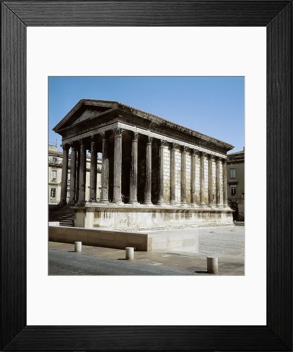 Framed Print : Maison Carre. 14 -1 BC. FRANCE. Nmes. Roman temple built after Augustus orders, currently a museum (Square House). Roman art. Early Empire. Architecture