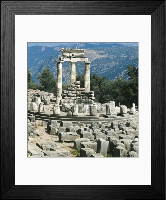 Framed Print : Tholos of the Sanctuary of Athena Pronaia. ca. 370 -360 BC. GREECE. Delphi. Sanctuary of Athena Pronaia. Classical Greek art. Architecture