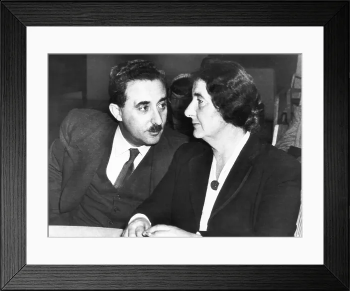 Framed Print : Golda Meyerson (Meir) with Moshe Sharett at the United Nations in New York in 1948. Sharett was Israel's first Minister of Foreign Affairs. (CSU_2015_11_1645) Framed Print : Golda Meyerson (Meir) with Moshe Sharett at the United Nations in New York in 1948. Sharett was Israel's first Minister of Foreign Affairs. (CSU_2015_11_1645)