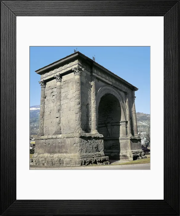 Framed Print : Arch of Augustus. 25 BC. ITALY. Aosta. Roman art. Early Empire. Architecture. AISA / Everett Collection**US SALES ONLY**