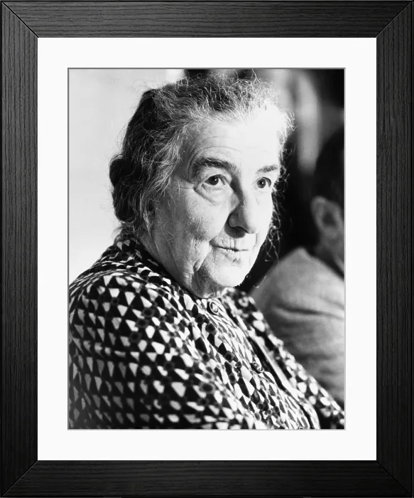 Framed Print : Golda Meir, former Israeli Prime Minister attending World Conference on Soviet Jewry. Brussels, Belgium, March 2, 1976 Framed Print : Golda Meir, former Israeli Prime Minister attending World Conference on Soviet Jewry. Brussels, Belgium, March 2, 1976