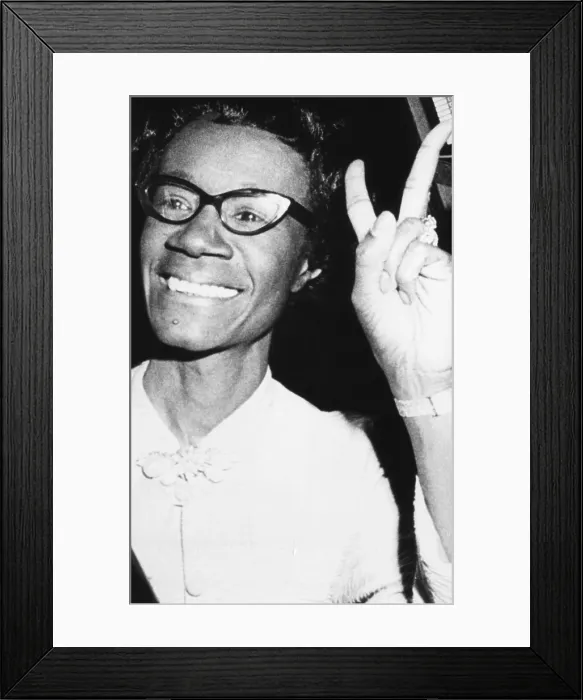 Framed Print : Shirley Chisholm, first African American woman elected to Congress. She represented New York's predominately Black Bedford Stuyvesant district. Dec. 1968. (CSU_2015_9_930) Framed Print : Shirley Chisholm, first African American woman elected to Congress. She represented New York's predominately Black Bedford Stuyvesant district. Dec. 1968. (CSU_2015_9_930)