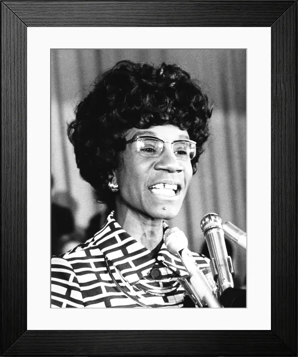 Framed Print : Shirley Chisholm announces her candidacy for the Democratic presidential nomination. Her venue was the Concorde Baptist Church in Brooklyn on January 25, 1972 Framed Print : Shirley Chisholm announces her candidacy for the Democratic presidential nomination. Her venue was the Concorde Baptist Church in Brooklyn on January 25, 1972