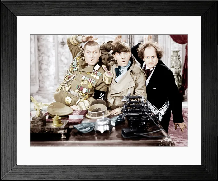 Framed Print : YOU NAZTY SPY, from left: Curly Howard, Moe Howard, Larry Fine, [aka The Three Stooges], 1940