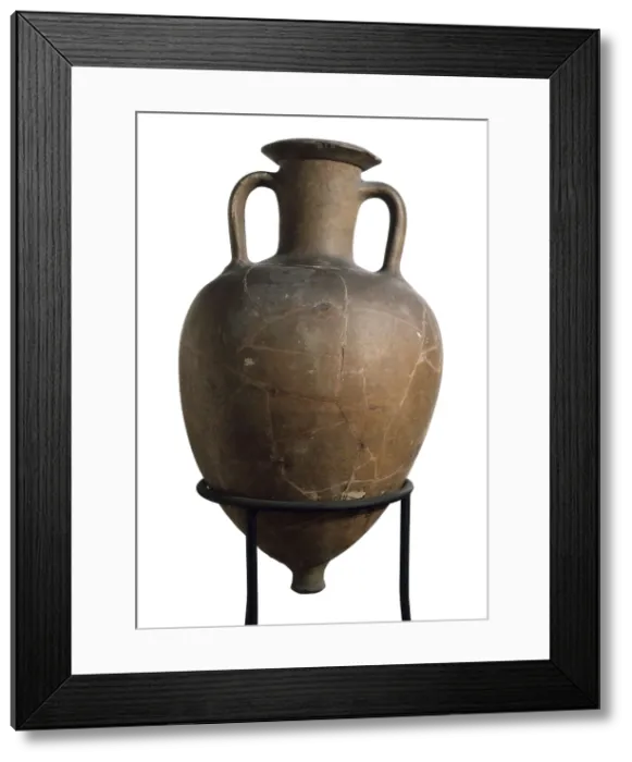 Framed Print : Oil amphora. Greek art. Ceramics. SPAIN. Barcelona. Archaeology Museum of Catalonia. Proc: SPAIN. L'Escala. Empries. AISA / Everett Collection**US SALES ONLY**