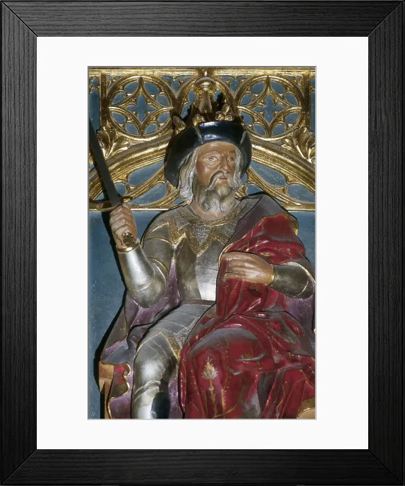 Framed Print : Alfonso X, called 'The Wise' (1221-1284). Statue situated at the Sala de Juntas (Boardroom) of the Castilian Monarchs. Sculpture. SPAIN. CASTILE AND LEON. Segovia