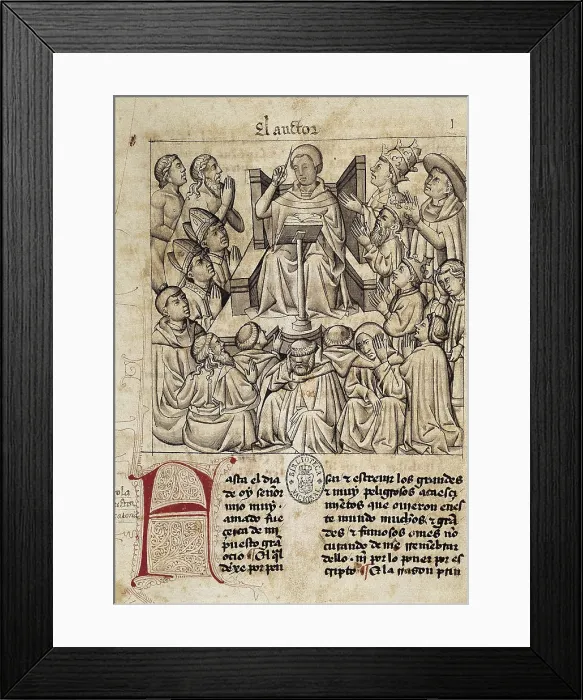 Framed Print : LOPEZ DE AYALA, Pero (1332-1407); BOCCACCIO, Giovanni (1313-1375). Illustration of the work 'Fall of Princes'. Translation by Pero Lopez de Ayala