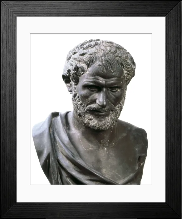 Framed Print : ARISTOTLE (384-332 BC). Roman art. Sculpture on bronze. ITALY. Naples. National Museum of Archaeology. AISA / Everett Collection**US SALES ONLY**