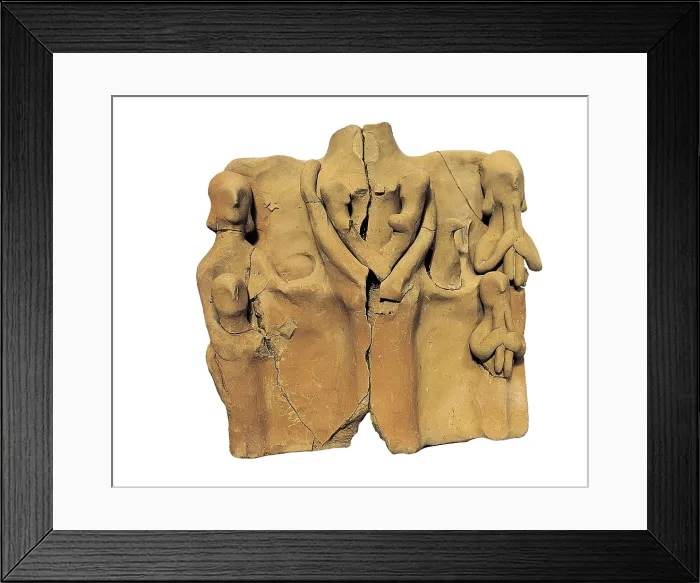 Framed Print : Mother Goddess at La Serreta. 3rd-2nd c. BC. Iberian art. Terra-cotta. SPAIN. Alcoi. Alcoi Archaeological Museum 'Camil Vised Molt'. Proc: SPAIN. Alcoi. La Serreta