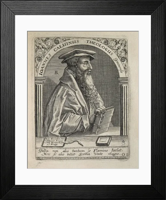 Framed Print : CALVIN, John (1509-1564). Etching. AISA / Everett Collection**US SALES ONLY** Framed Print : CALVIN, John (1509-1564). Etching. AISA / Everett Collection**US SALES ONLY**