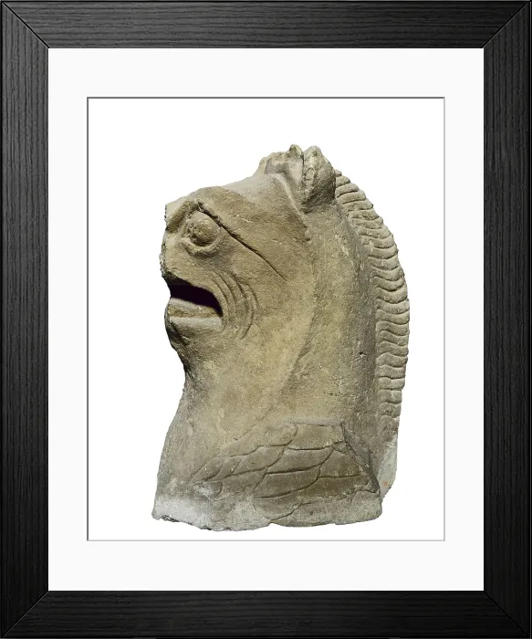 Framed Print : Griffin. 3rd BC. Iberian art. Sculpture on rock. SPAIN. Elche. Archaeological Museum of Elche. Proc: SPAIN. Elche. La Alcudia. AISA / Everett Collection**US SALES ONLY**
