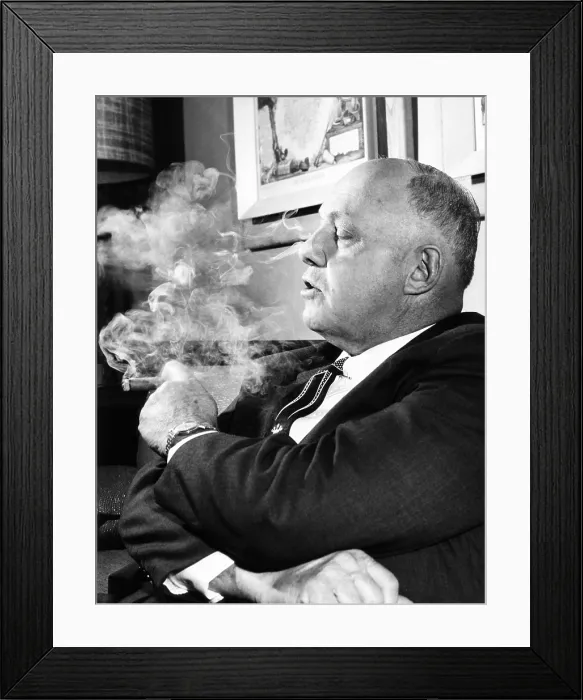 Framed Print : George Meany after his greatest achievement, ONE BIG UNION'. He was recently elected President of the newly merged of the AFL-CIO on April 13, 1956