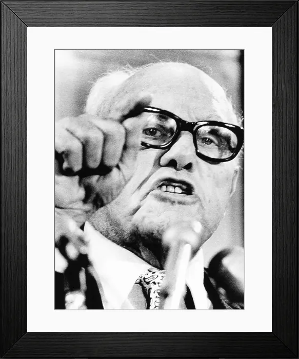 Framed Print : AFL-CIO President George Meany, Nov. 7, 1974, speaking after the 1974 elections