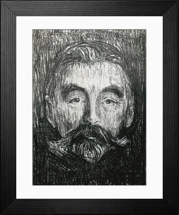 Framed Print : MUNCH, Edvard (1883-1944). Portrait of Stphane Mallarm. 1896. Litography. SPAIN. Barcelona. Biblioteca de Catalunya (National Library of Catalonia) Framed Print : MUNCH, Edvard (1883-1944). Portrait of Stphane Mallarm. 1896. Litography. SPAIN. Barcelona. Biblioteca de Catalunya (National Library of Catalonia)
